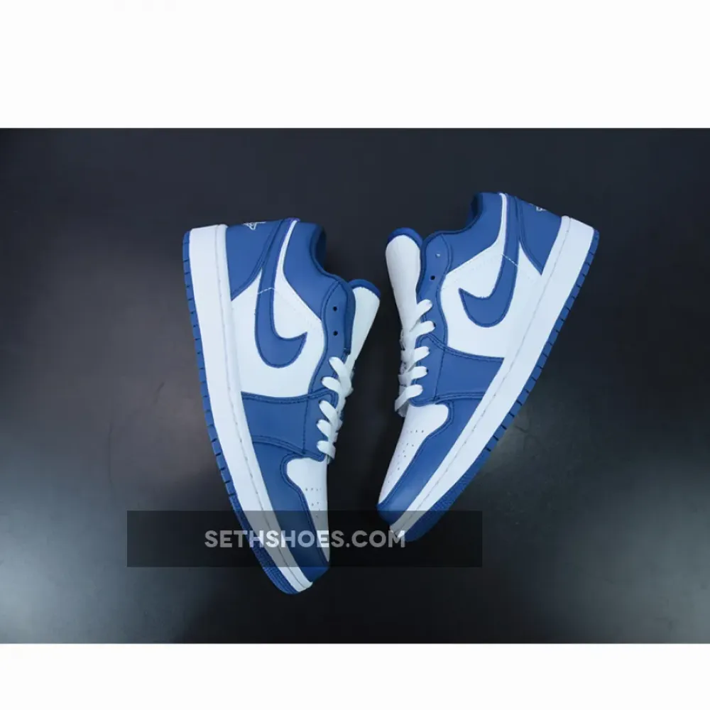 Air Jordan 1 Low White/Dark Marina Blue  DC0774-114