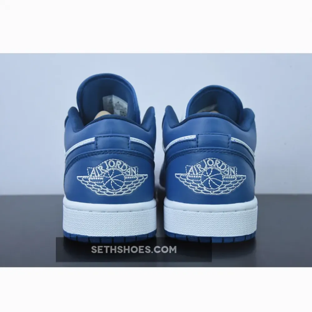 Air Jordan 1 Low White/Dark Marina Blue  DC0774-114