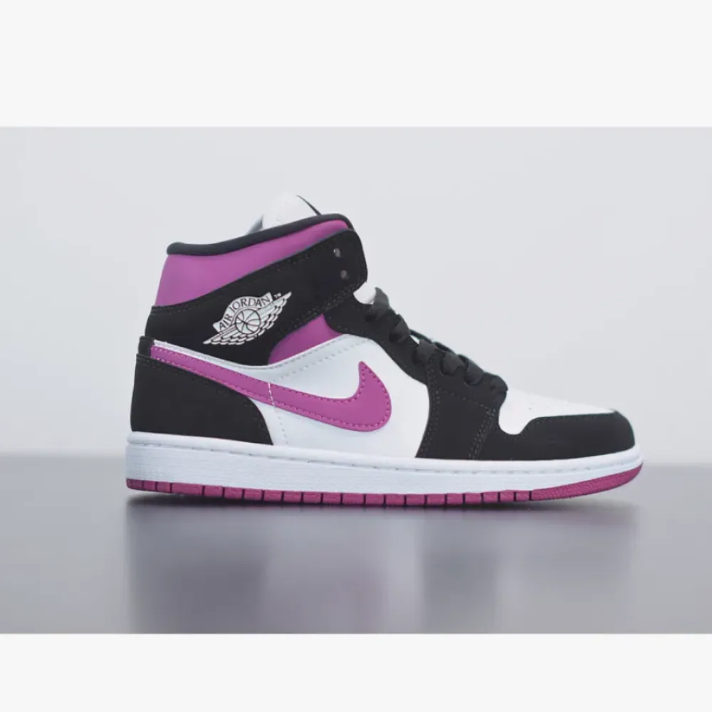 Air Jordan 1 Mid “Magenta” Black/White/Cactus Flower  BQ6472-005