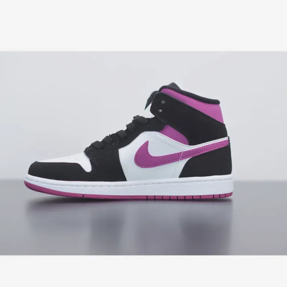 Air Jordan 1 Mid “Magenta” Black/White/Cactus Flower  BQ6472-005