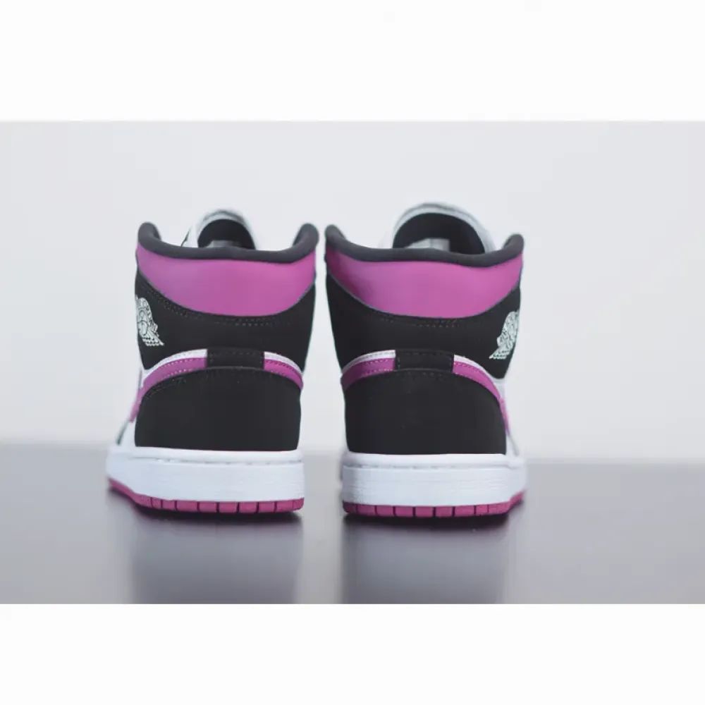 Air Jordan 1 Mid “Magenta” Black/White/Cactus Flower  BQ6472-005