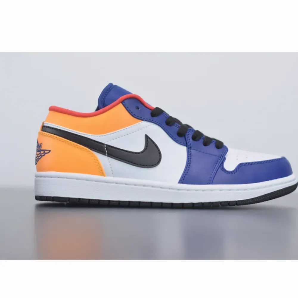Air Jordan 1 Low White/Track Red/Deep Royal Blue  553558-123