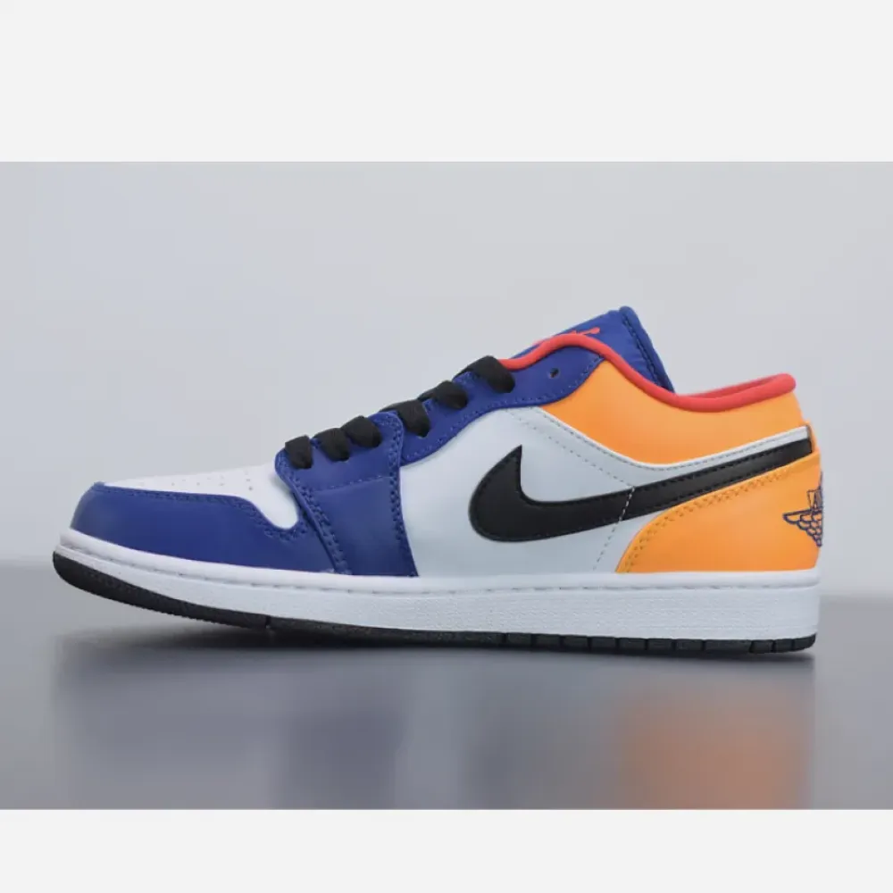 Air Jordan 1 Low White/Track Red/Deep Royal Blue  553558-123