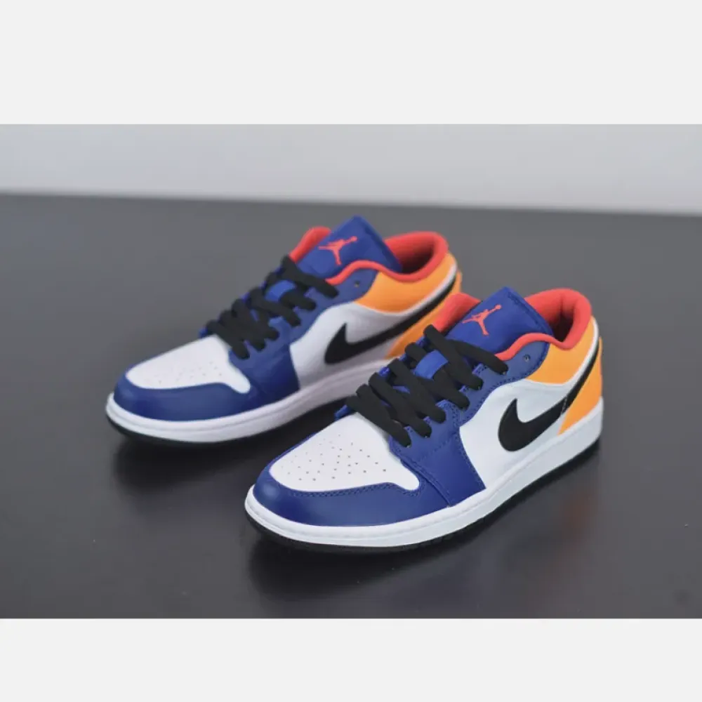 Air Jordan 1 Low White/Track Red/Deep Royal Blue  553558-123