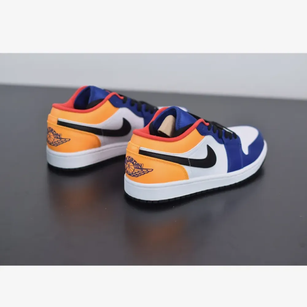 Air Jordan 1 Low White/Track Red/Deep Royal Blue  553558-123