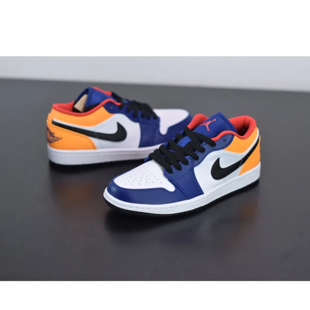 Air Jordan 1 Low White/Track Red/Deep Royal Blue  553558-123
