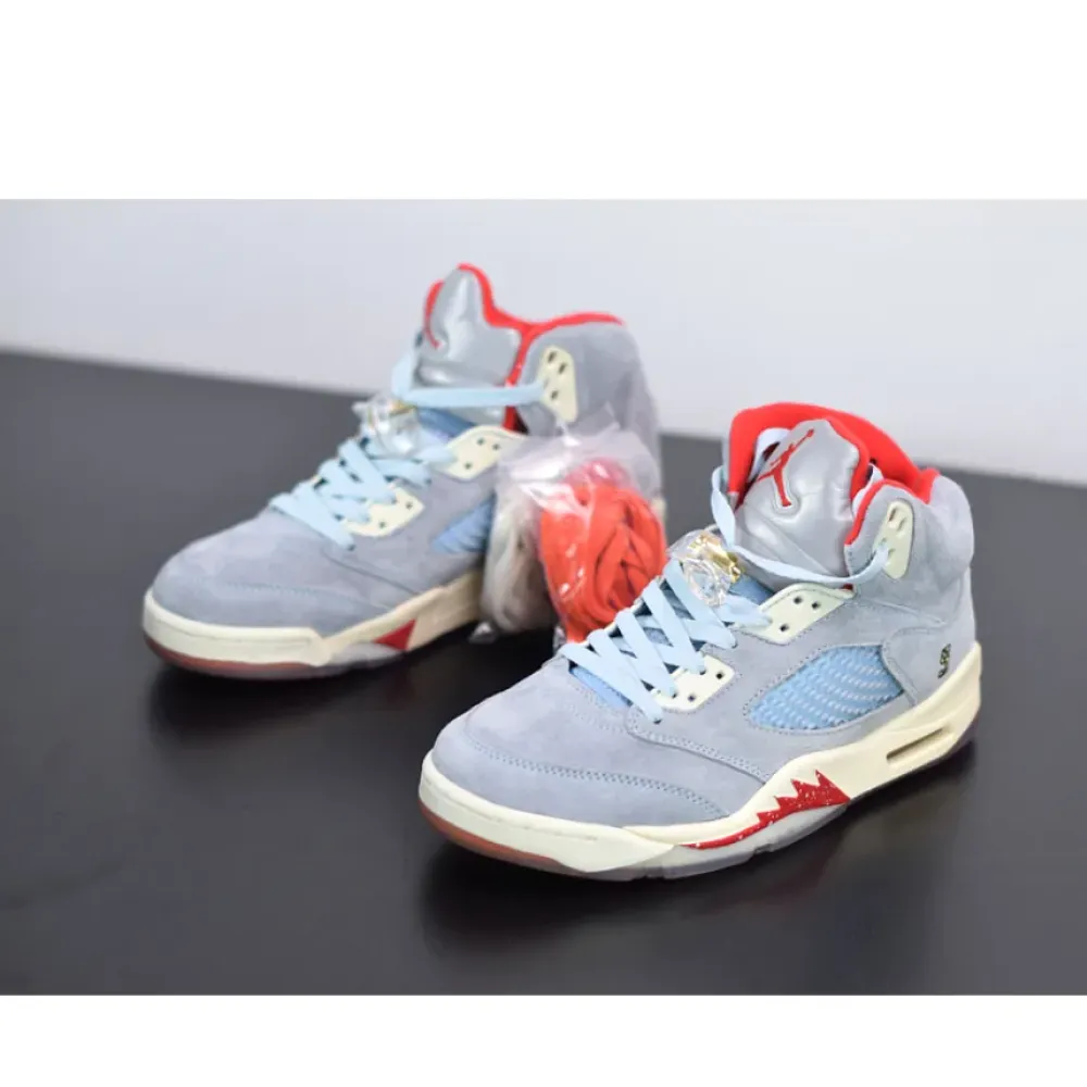 Trophy Room x Air Jordan 5 JSP Ice Blue/Sail-Metallic Gold-University Red
