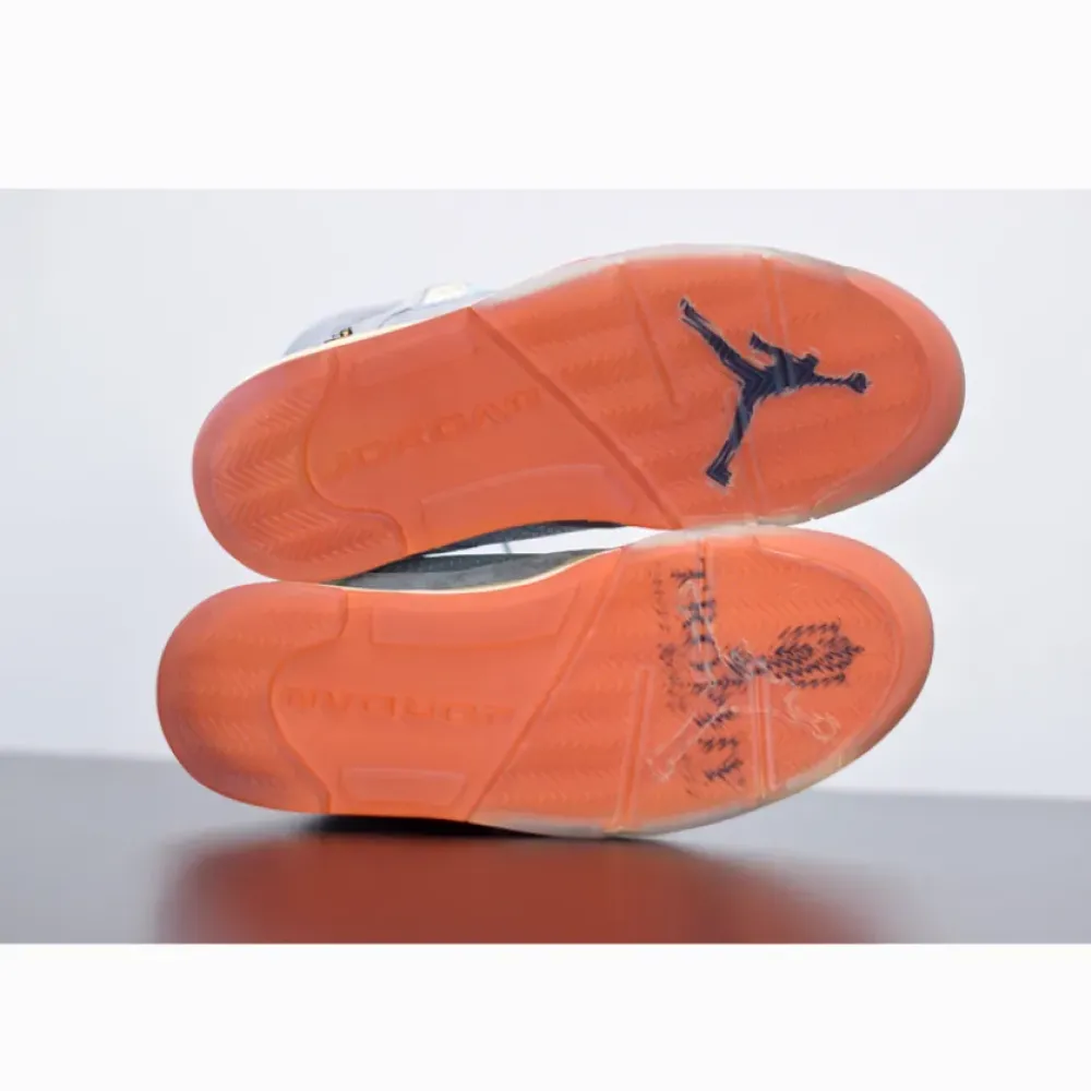 Trophy Room x Air Jordan 5 JSP Ice Blue/Sail-Metallic Gold-University Red