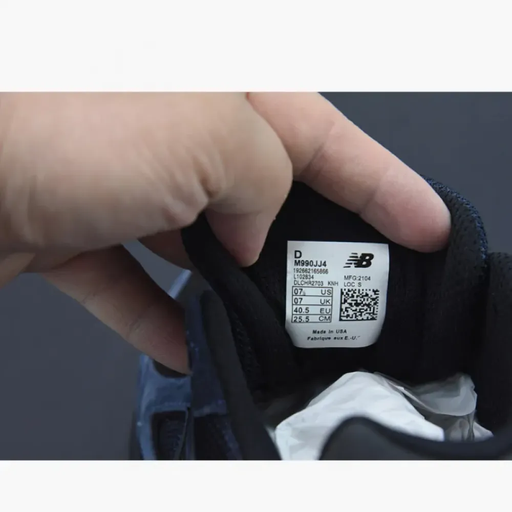 JJJound X New Balance 990v4 Navy/Parisian Night-Black  M990JJ4