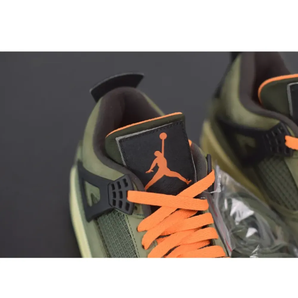 Undefeated x Air Jordan 4 Olive Black Orange