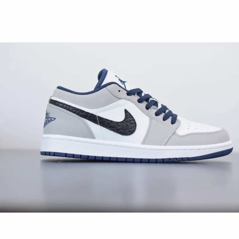 Air Jordan 1 Low White/True Blue-Cement Grey-Black 553558-103