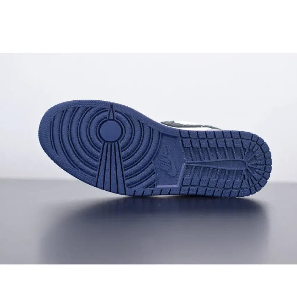 Air Jordan 1 Low White/True Blue-Cement Grey-Black 553558-103