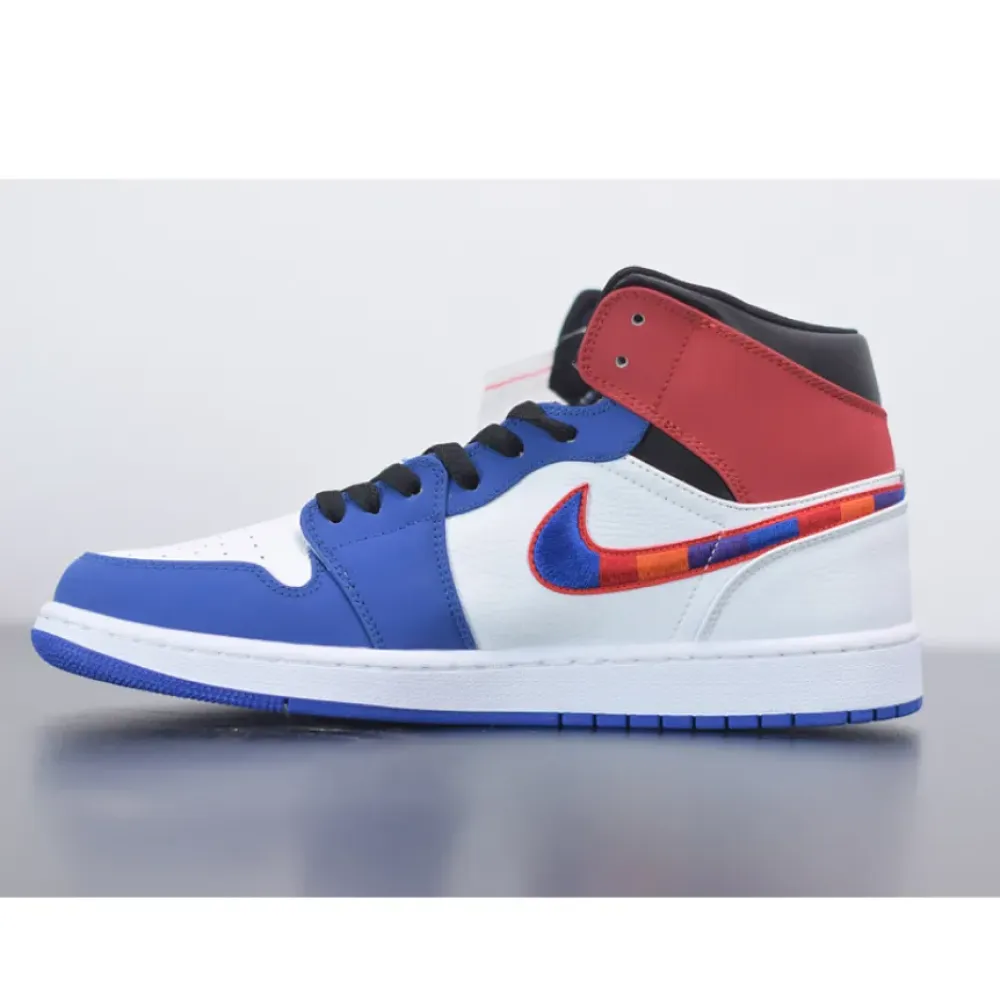Air Jordan 1 Mid Multicolor Swoosh  852542-146