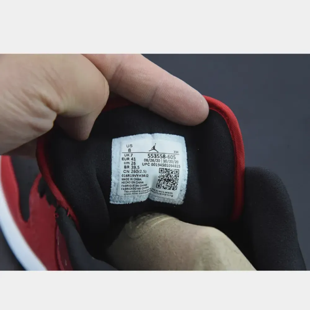 Air Jordan 1 Low Gym Red/Black-White  553558-605