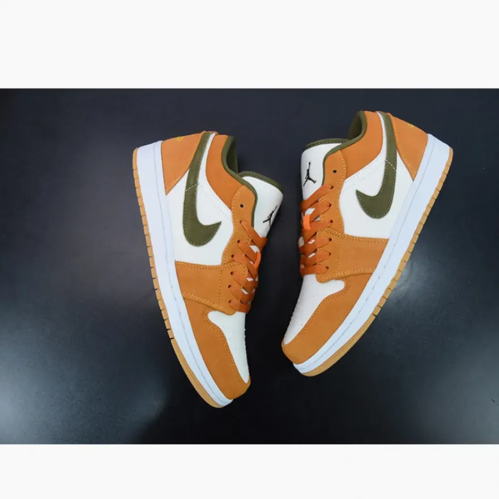 Air Jordan 1 Low White/Light Curry/White/Medium Olive  DH6931-102