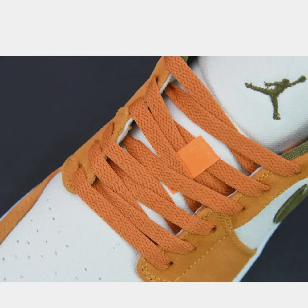 Air Jordan 1 Low White/Light Curry/White/Medium Olive  DH6931-102