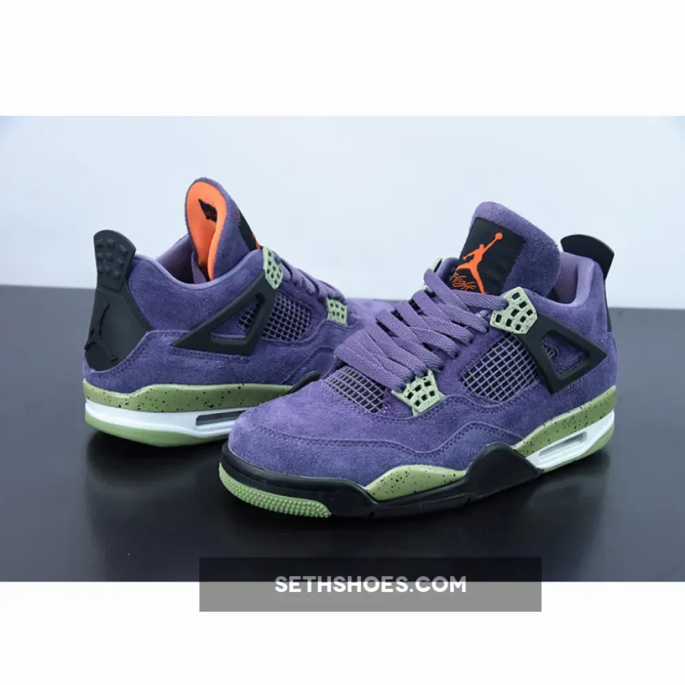 Air Jordan 4 Canyon Purple/Anthracite/Alligator/Safety Orange  AQ9129-500