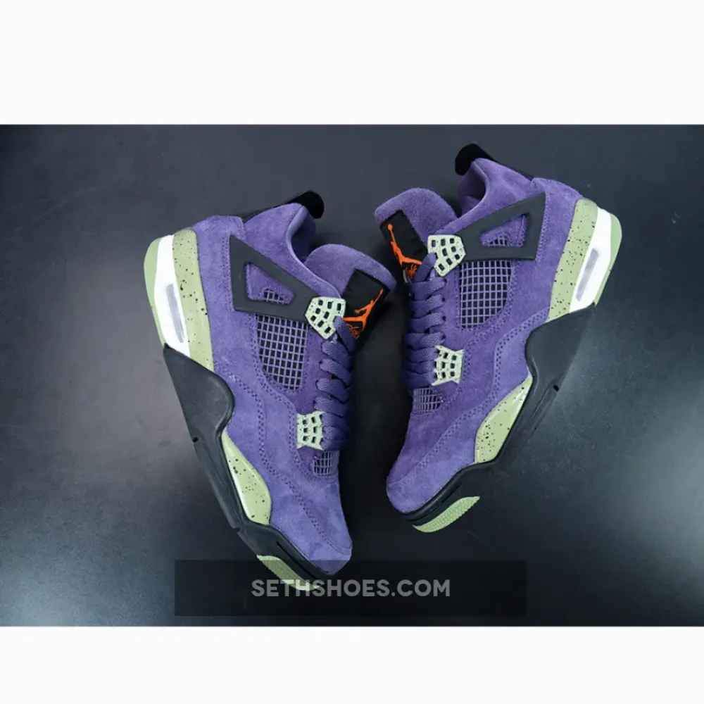 Air Jordan 4 Canyon Purple/Anthracite/Alligator/Safety Orange  AQ9129-500