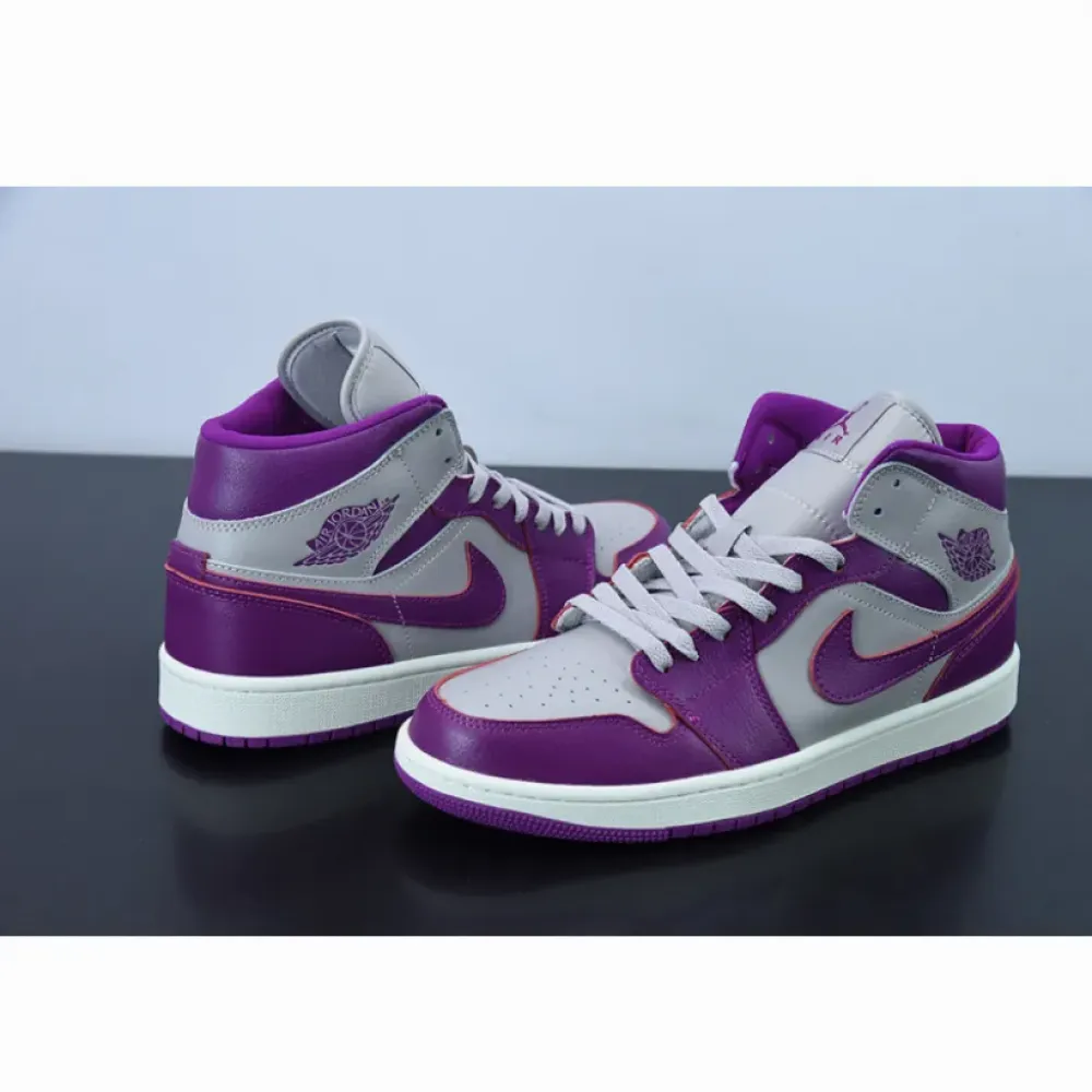 Air Jordan 1 Mid Magenta/Light Grey/White  BQ6472-501
