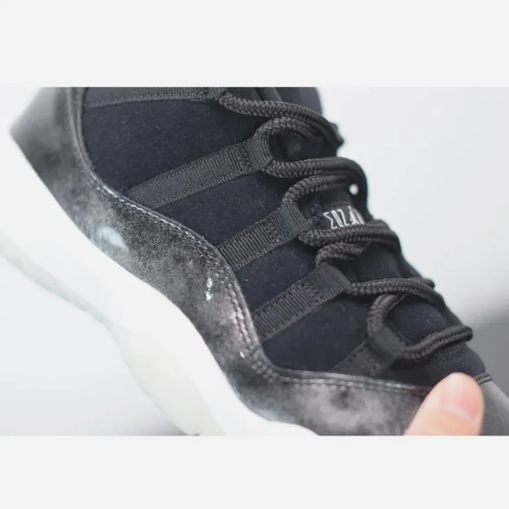 Air Jordan 11 Low “Barons” Black/Metallic Silver-White  528895-010
