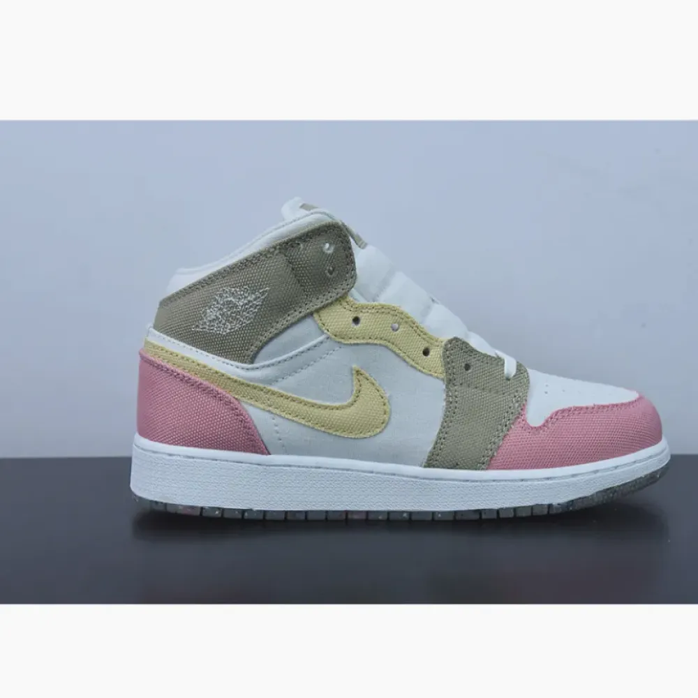 Air Jordan 1 Mid GS SE Pastel Vivid Green Grind  DJ0338-100
