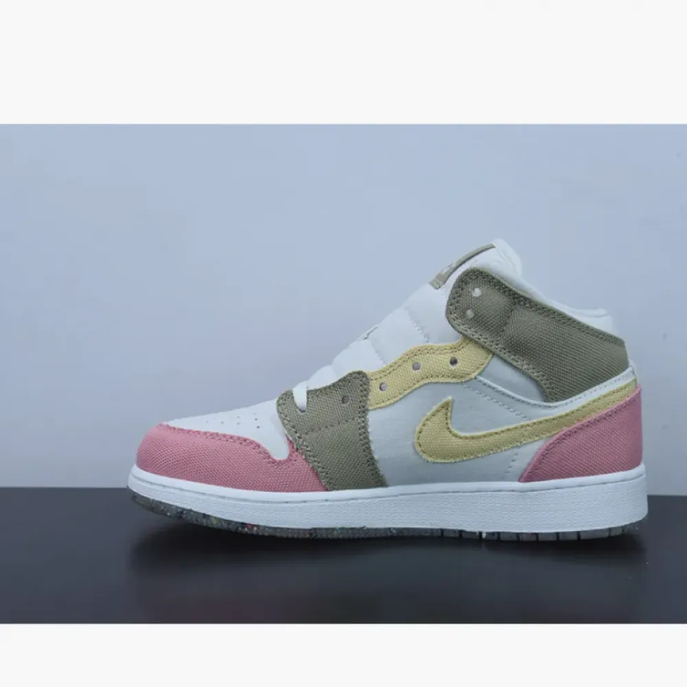 Air Jordan 1 Mid GS SE Pastel Vivid Green Grind  DJ0338-100