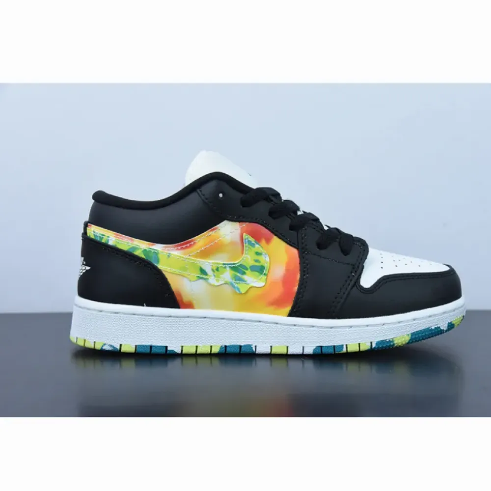 Air Jordan 1 Low ‘Tie Dye’ Black/White-Multi  DJ6252-038