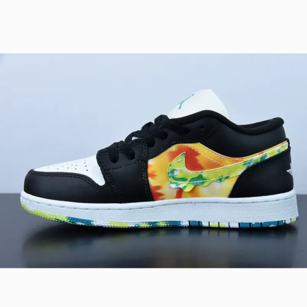 Air Jordan 1 Low ‘Tie Dye’ Black/White-Multi  DJ6252-038