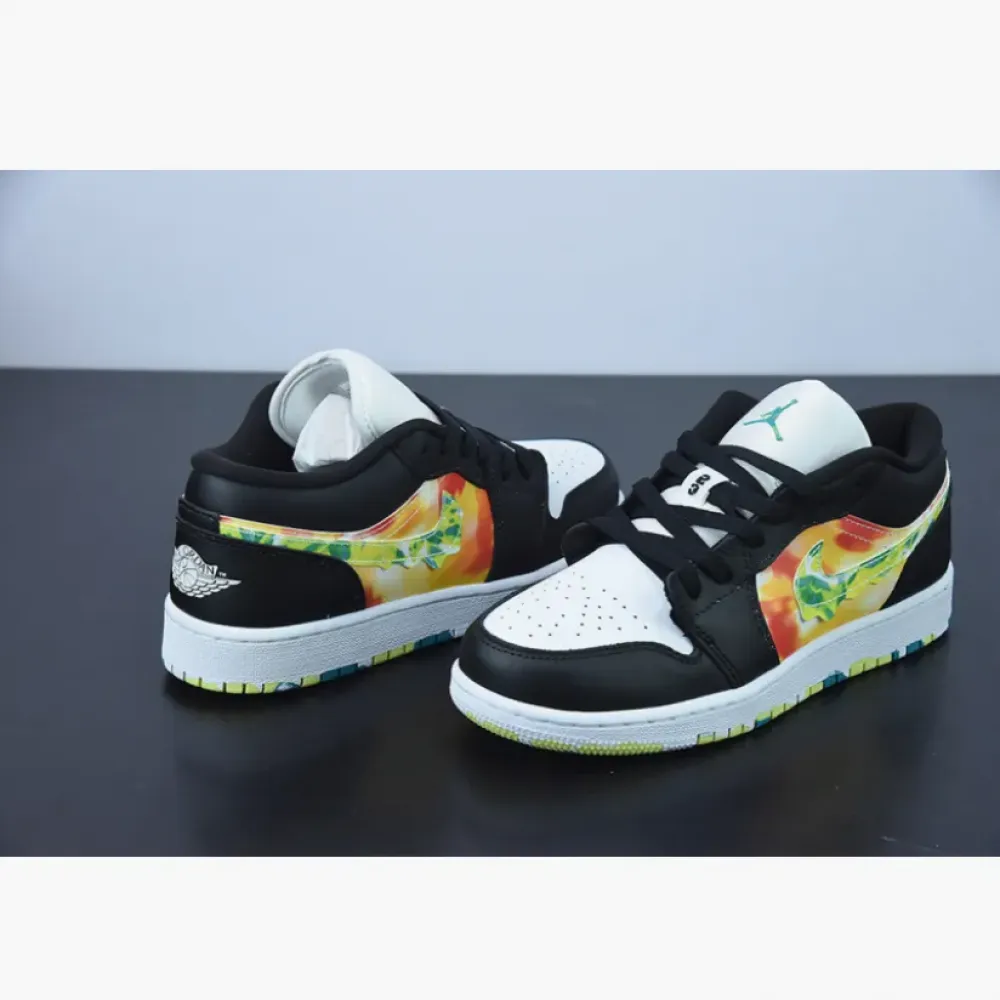 Air Jordan 1 Low ‘Tie Dye’ Black/White-Multi  DJ6252-038