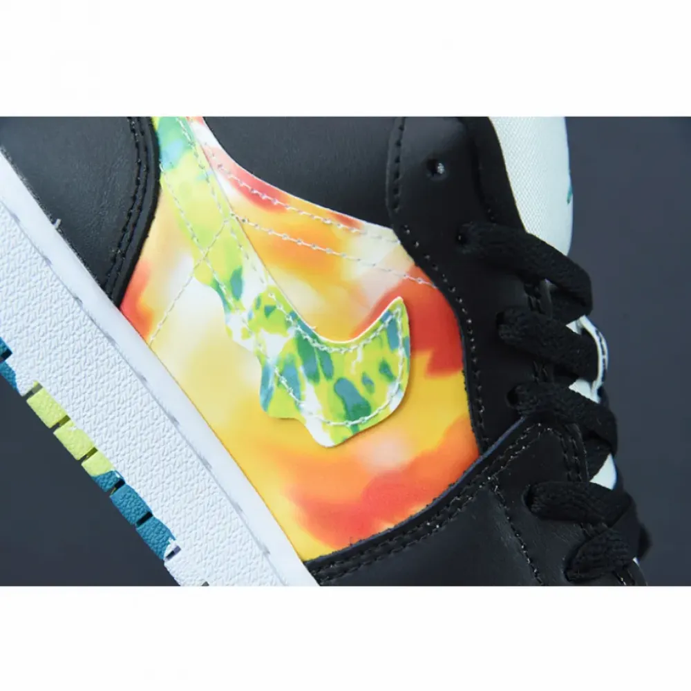 Air Jordan 1 Low ‘Tie Dye’ Black/White-Multi  DJ6252-038