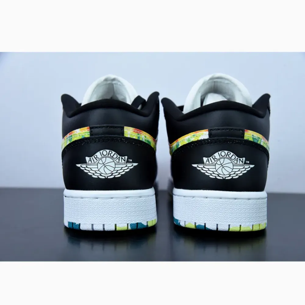 Air Jordan 1 Low ‘Tie Dye’ Black/White-Multi  DJ6252-038