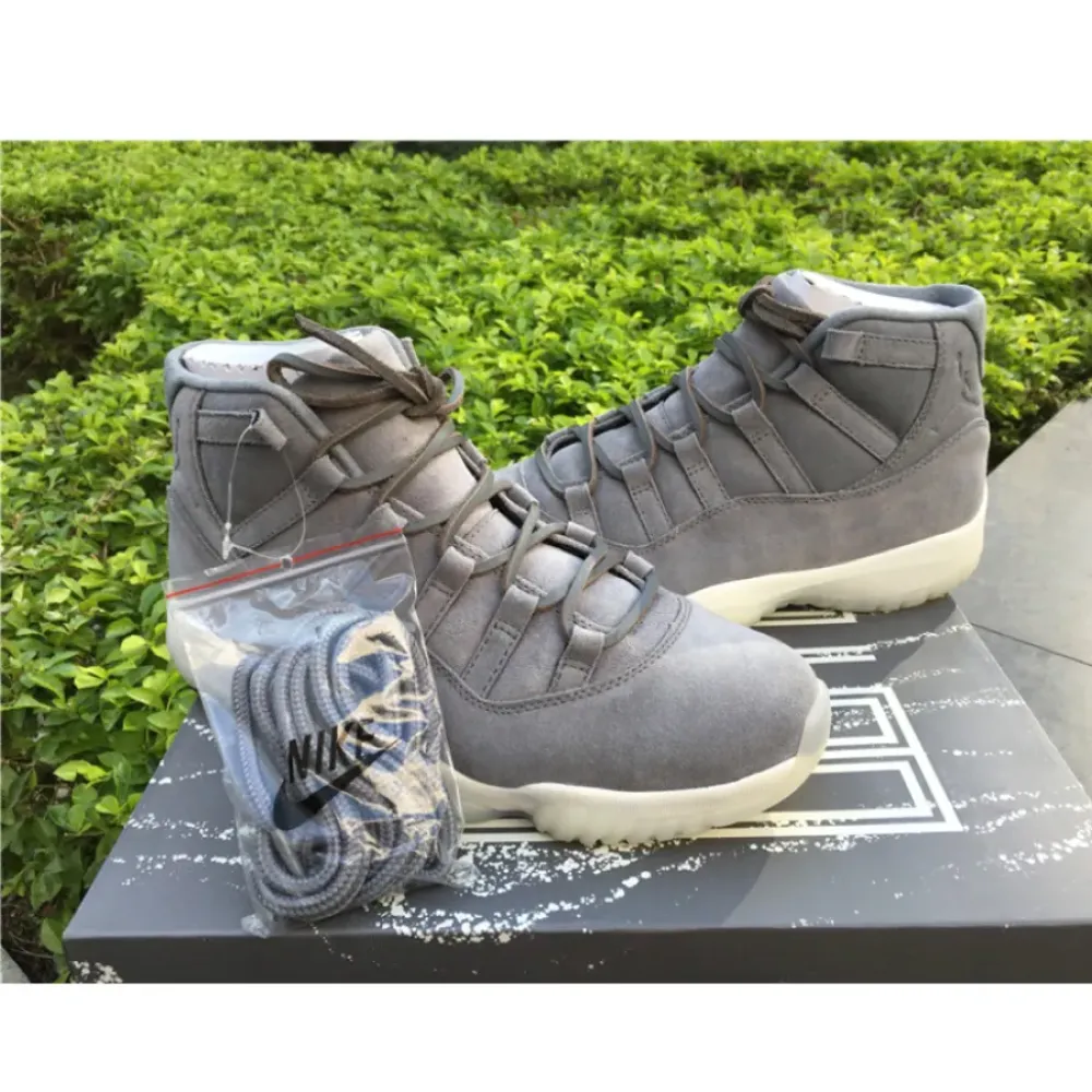Air Jordan 11 Premium “Grey Suede” Cool Grey/Sail  914433-003