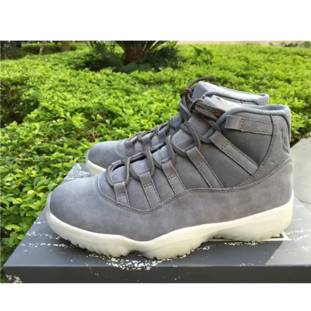 Air Jordan 11 Premium “Grey Suede” Cool Grey/Sail  914433-003