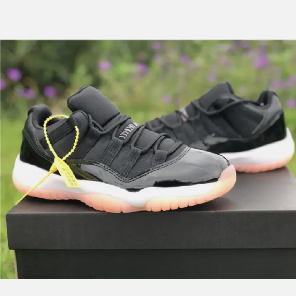 Air Jordan 11 Low GS Black/Bleached Coral-White  580521-013