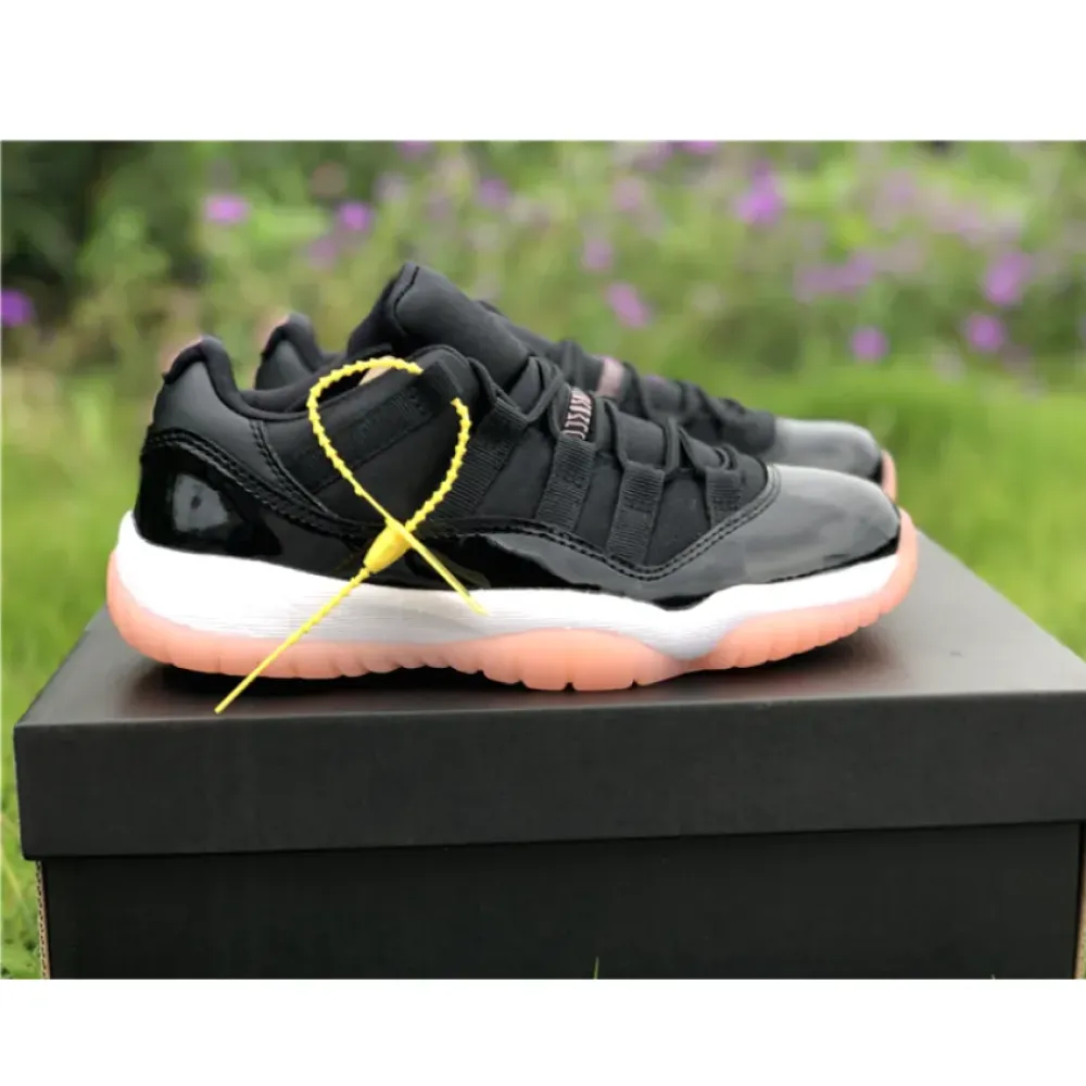 Air Jordan 11 Low GS Black/Bleached Coral-White  580521-013