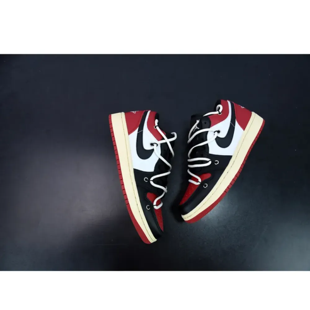 Custom Air Jordan 1 Low ‘Chicago’ Red Black White 553560-612