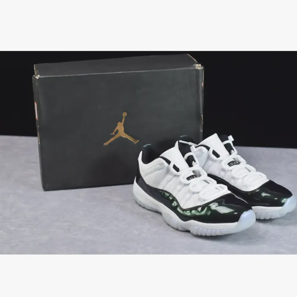 Air Jordan 11 Low “Easter” White/Emerald Rise-Black  528895-145
