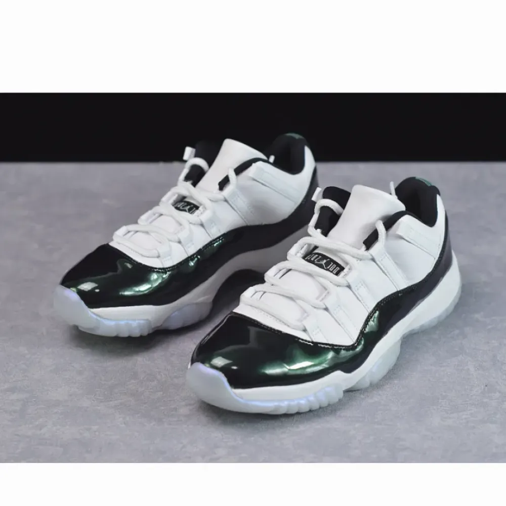 Air Jordan 11 Low “Easter” White/Emerald Rise-Black  528895-145