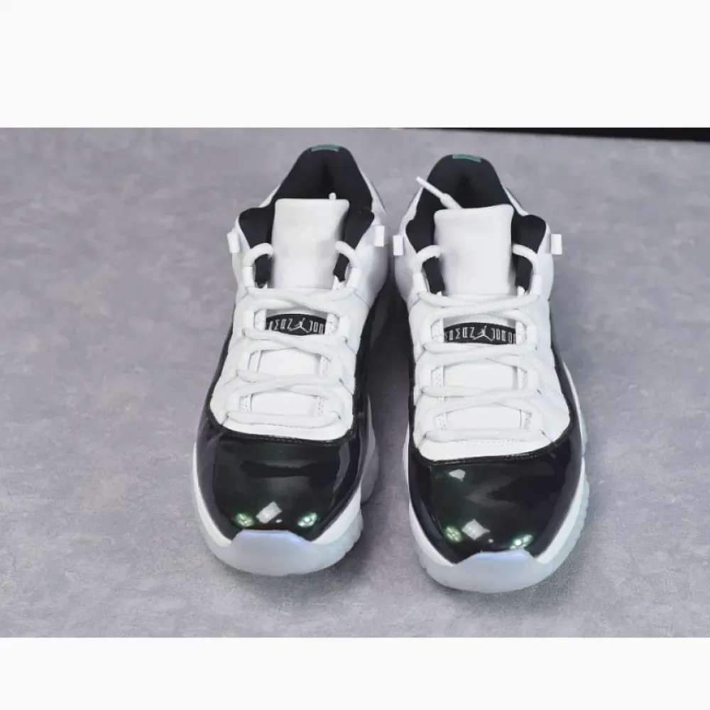 Air Jordan 11 Low “Easter” White/Emerald Rise-Black  528895-145