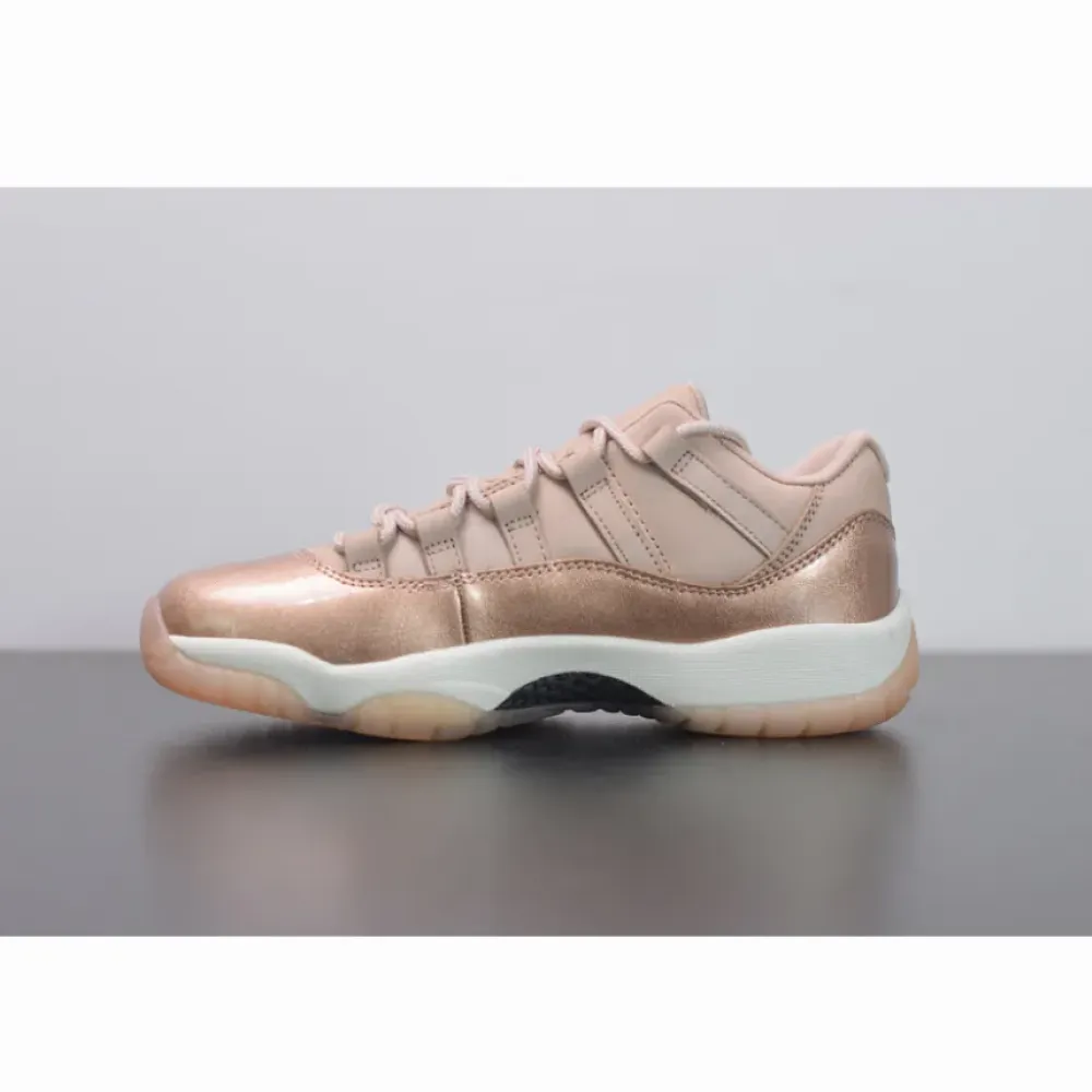Air Jordan 11 Low GS “Rose Gold” Sail/Metallic Red Bronze-Gum Brown AH7860-105