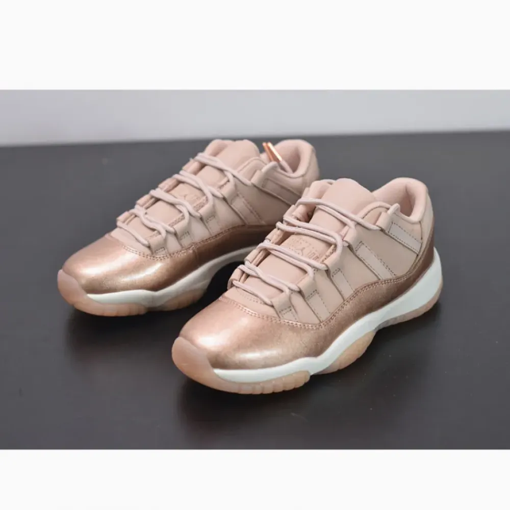 Air Jordan 11 Low GS “Rose Gold” Sail/Metallic Red Bronze-Gum Brown AH7860-105