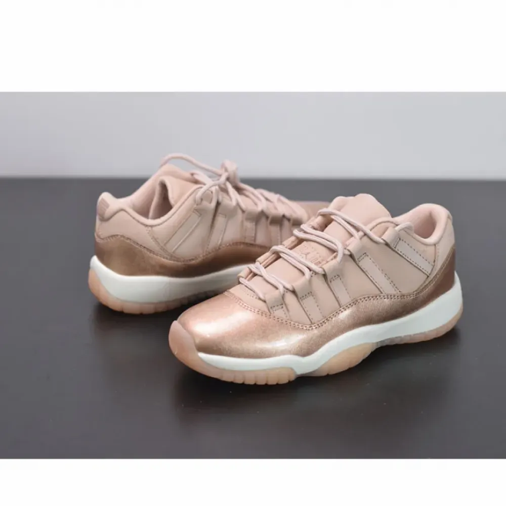 Air Jordan 11 Low GS “Rose Gold” Sail/Metallic Red Bronze-Gum Brown AH7860-105