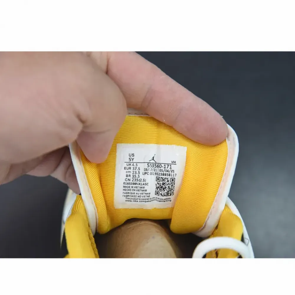 Custom Air Jordan 1 Low White Black Yellow