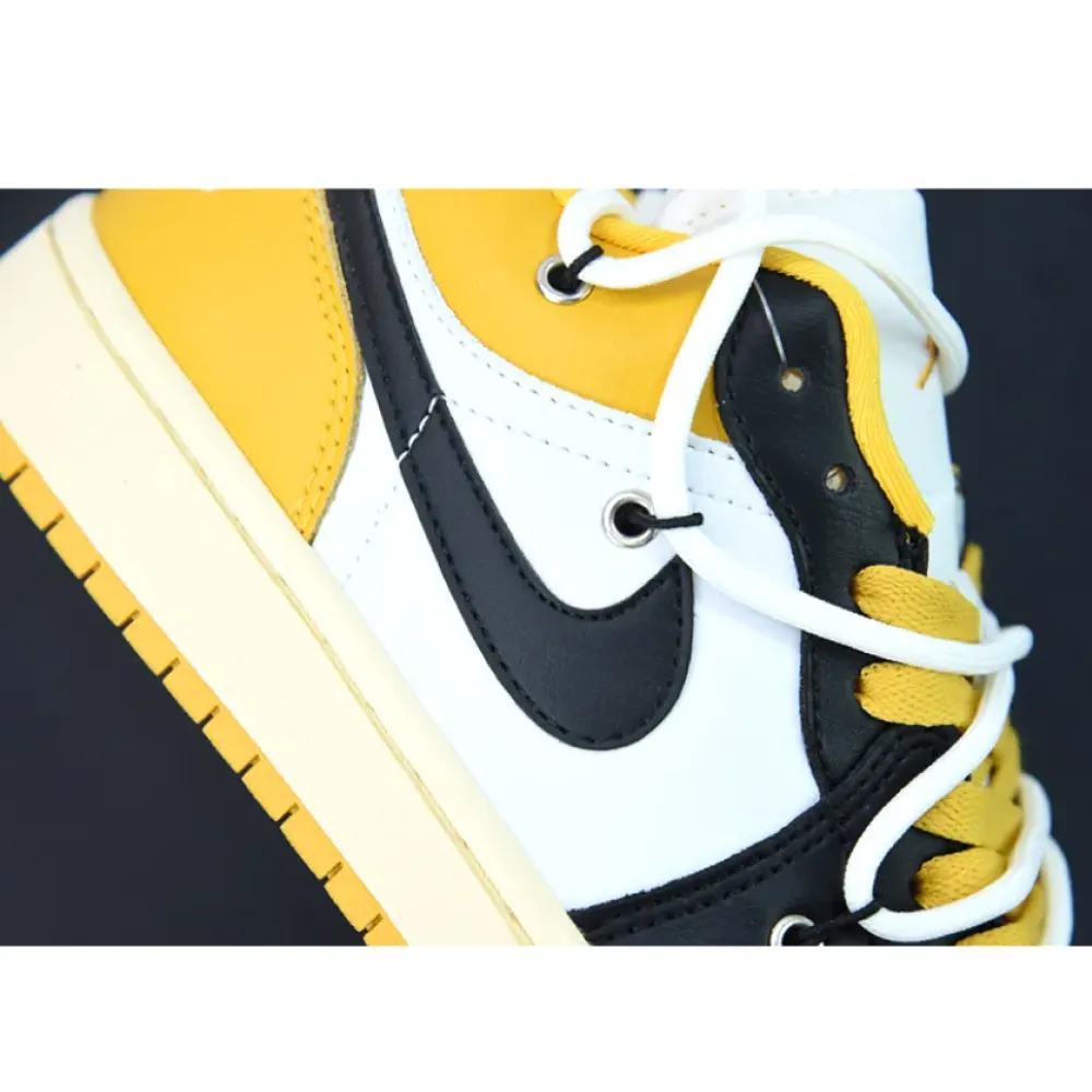 Custom Air Jordan 1 Low White Black Yellow
