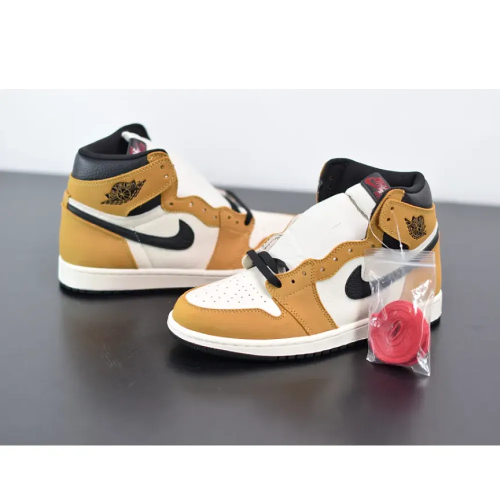 Air Jordan 1 Retro High OG ‘Rookie of the Year’ Gold Harvest/Black  555088-700