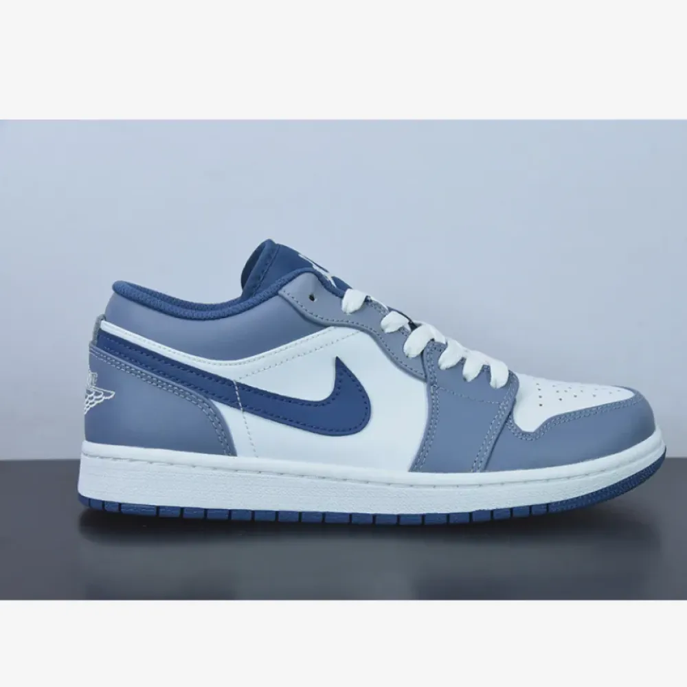 Air Jordan 1 Low White Steel Blue  553558-414