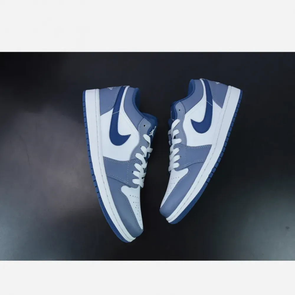 Air Jordan 1 Low White Steel Blue  553558-414