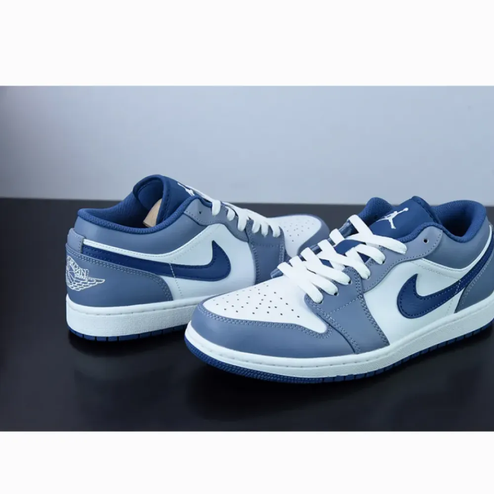 Air Jordan 1 Low White Steel Blue  553558-414
