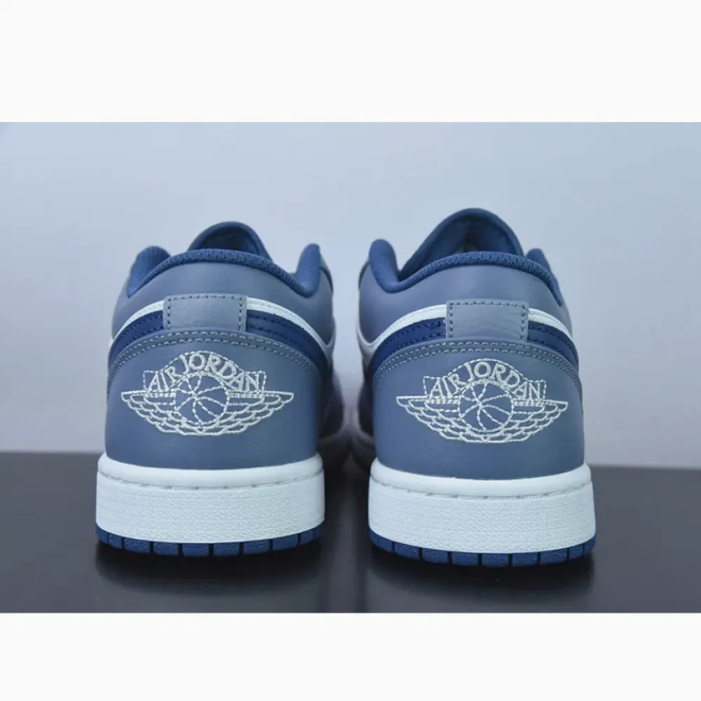 Air Jordan 1 Low White Steel Blue  553558-414