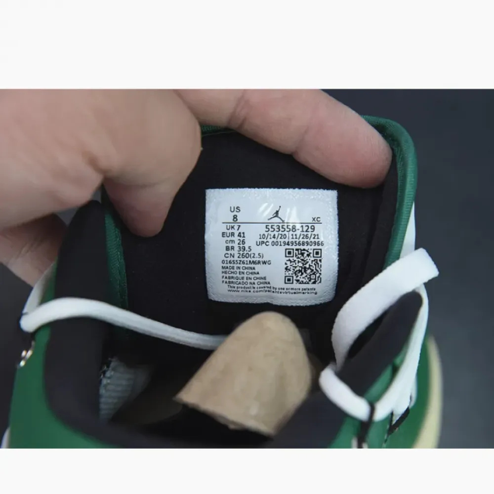 Custom Air Jordan 1 Low Pine Green White